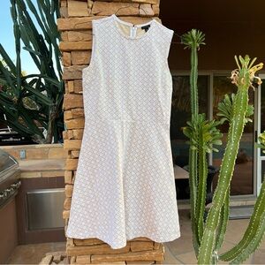 Ann Taylor white and yellow/brown accents dress
